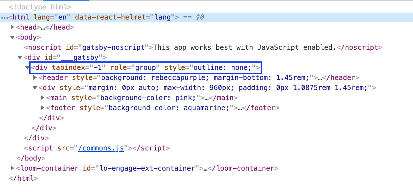 Additional div highlighted